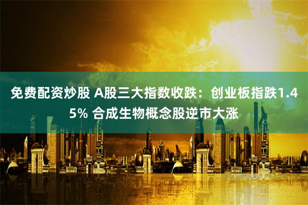 免费配资炒股 A股三大指数收跌：创业板指跌1.45% 合成生物概念股逆市大涨