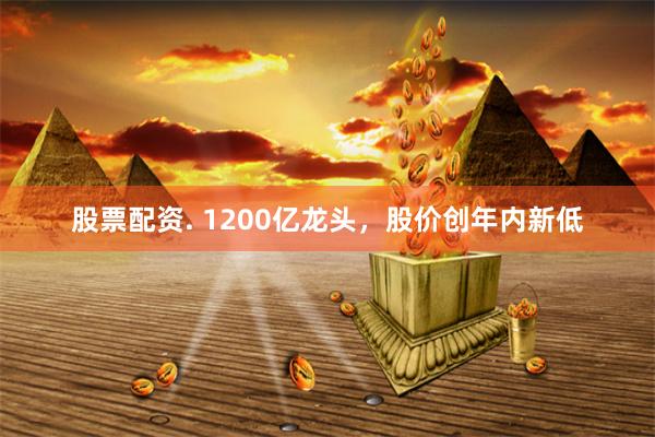 股票配资. 1200亿龙头，股价创年内新低