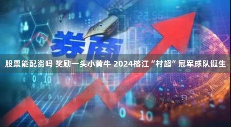 股票能配资吗 奖励一头小黄牛 2024榕江“村超”冠军球队诞生