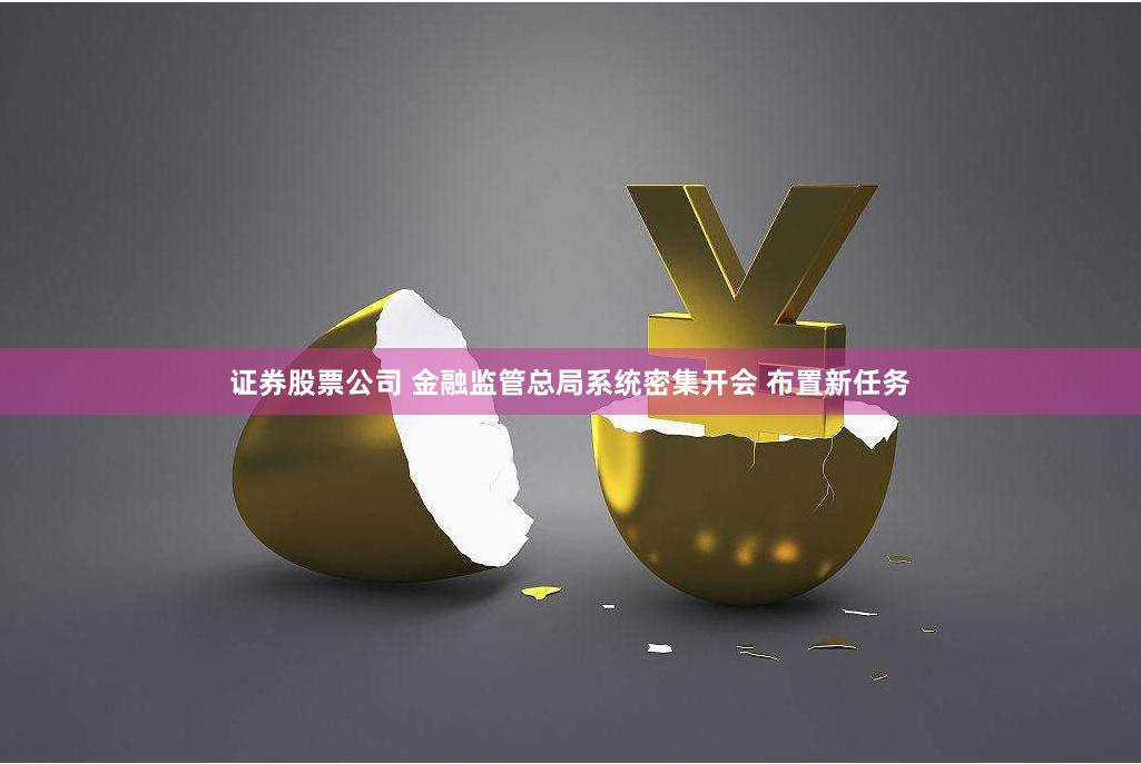 证券股票公司 金融监管总局系统密集开会 布置新任务